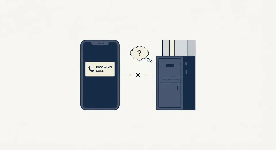 A smartphone missing a connection to a furnace, the cost of an unanswered trade call
